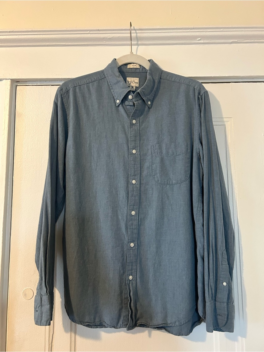 J. Crew Men's Light Blue Twill Button-Down Shirt